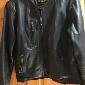 UNIK black ladies leather coat.